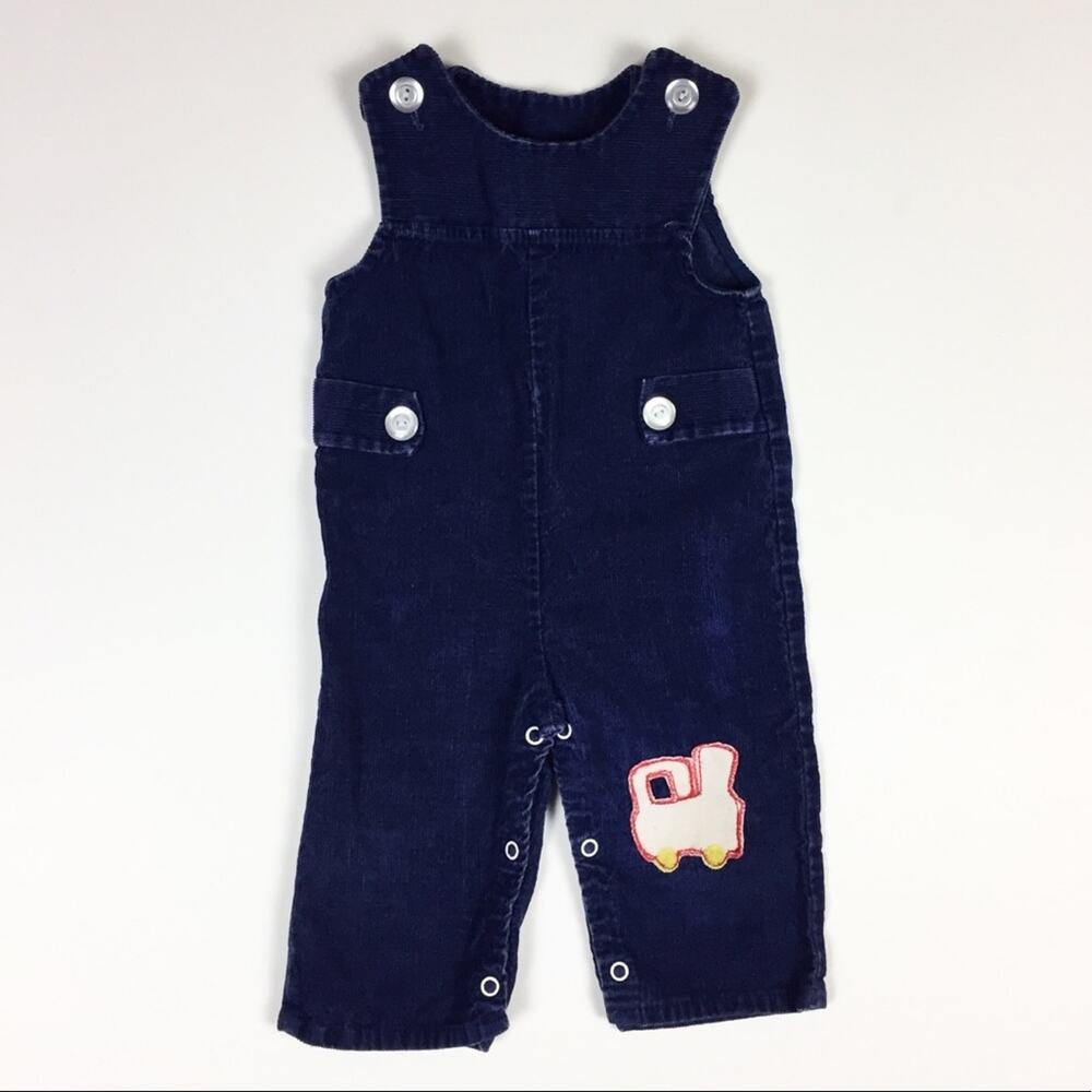 Vintage Baby Navy Blue Corduroy Jon Jon Overalls 12 Months